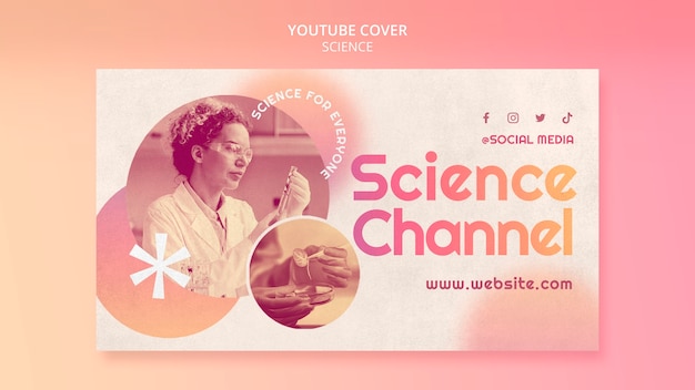 Free PSD flat design science template