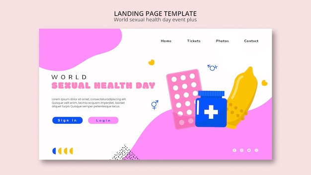 Free PSD flat design sexual health template