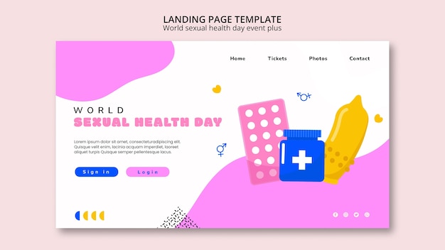 Flat design sexual health template