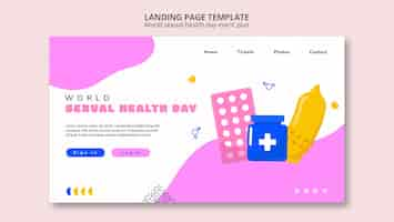 Free PSD flat design sexual health template