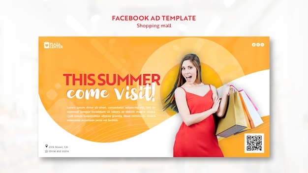 Free PSD flat design shopping mall facebook template