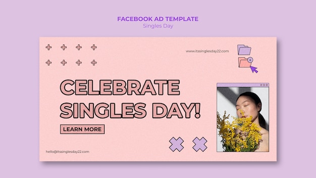 Flat design singles day template