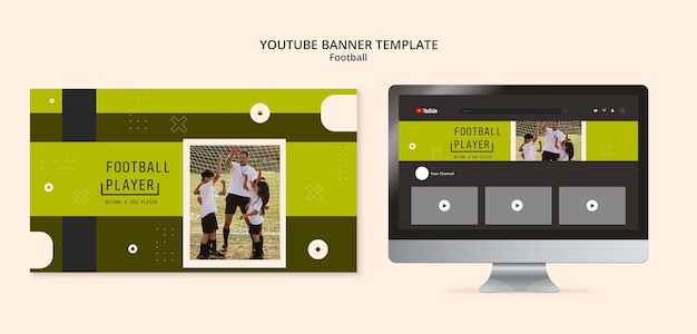 Free PSD flat design soccer template