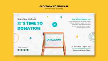 Free PSD flat design social activity facebook template