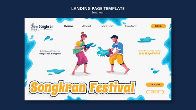 flat design songkran template