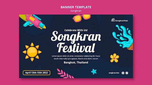flat design songkran template