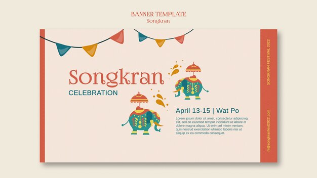 Flat design songkran template