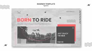 Free PSD flat design sport banner template