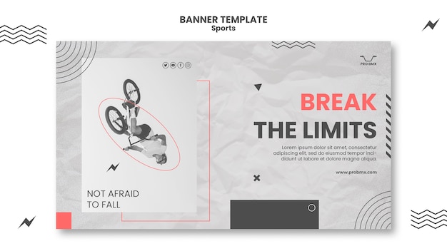 Free PSD flat design sport banner template