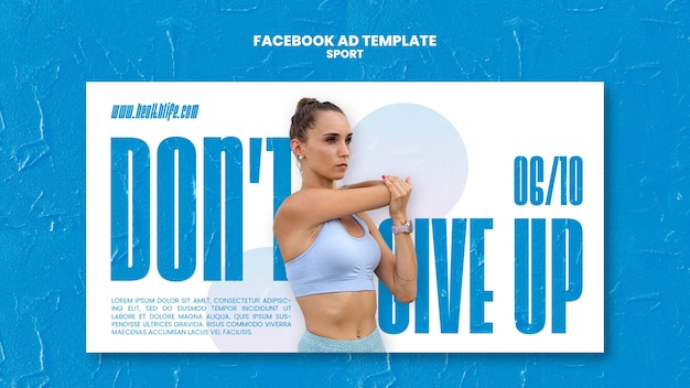 Flat design sport concept facebook template