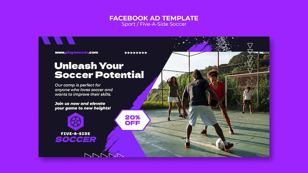 Free PSD flat design sport concept facebook template