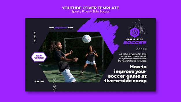 Flat Design Sport Concept YouTube Cover Template – Free PSD Download