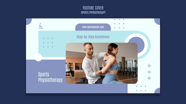 Flat design sport physiotherapy template