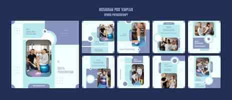 Free PSD flat design sport physiotherapy template