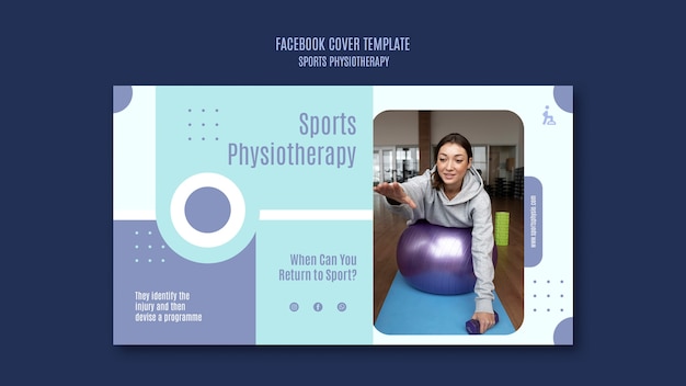 Free PSD flat design sport physiotherapy template