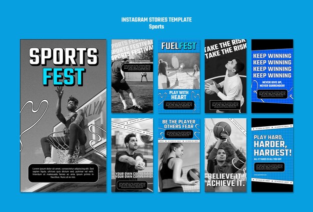 Flat design sport template design