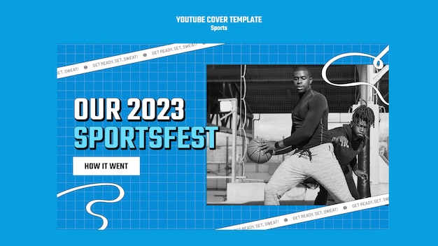 Free PSD flat design sport template design