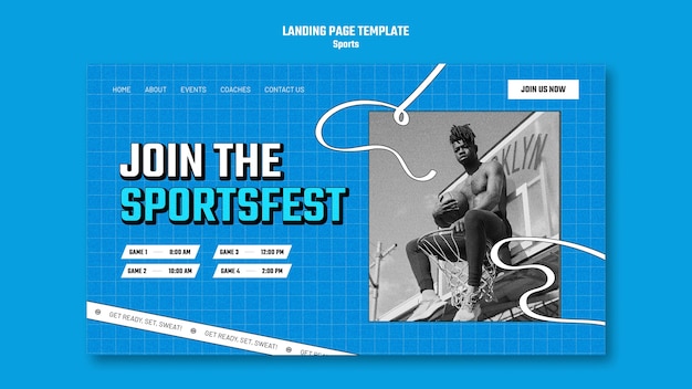 Free PSD flat design sport template design