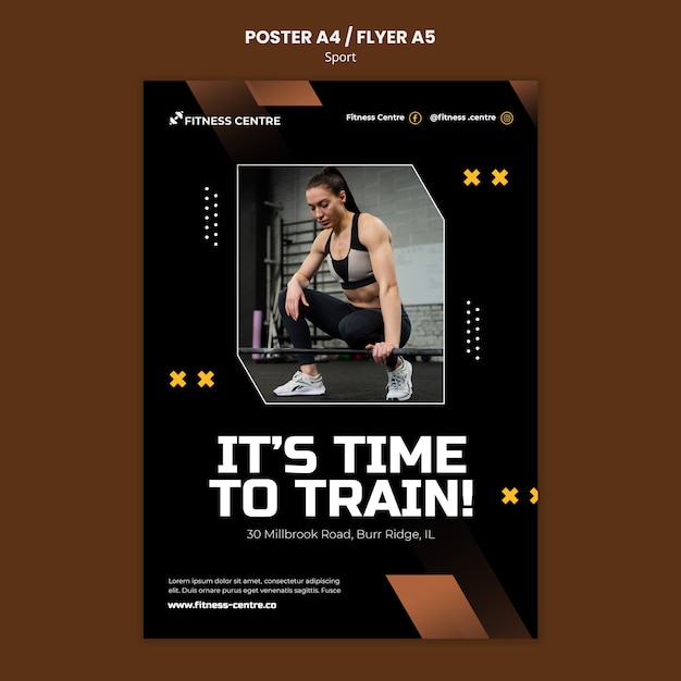 Free PSD flat design sport template