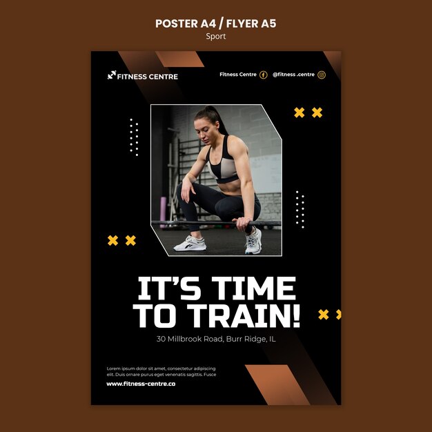 Flat design sport template