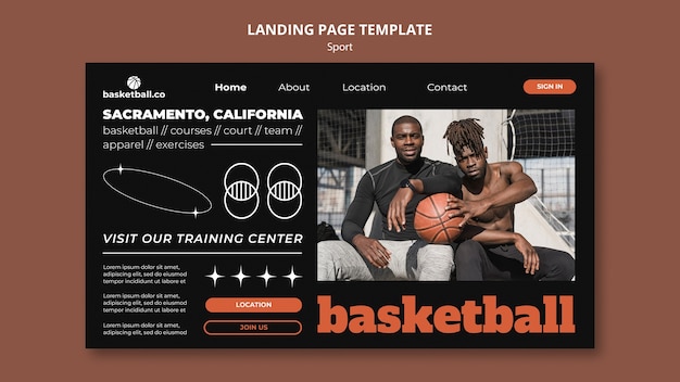 Free PSD flat design sport template