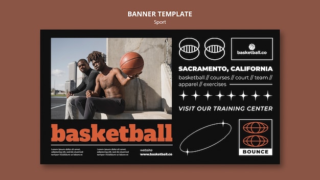 Free PSD flat design sport template