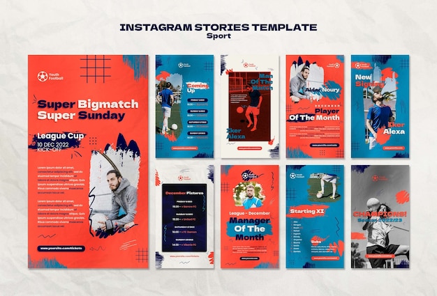 Free PSD flat design sport template