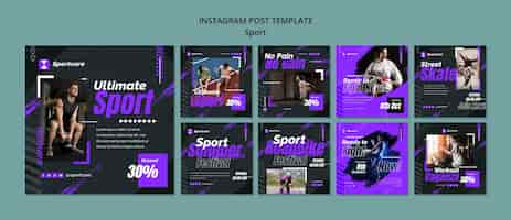 Free PSD flat design sport template