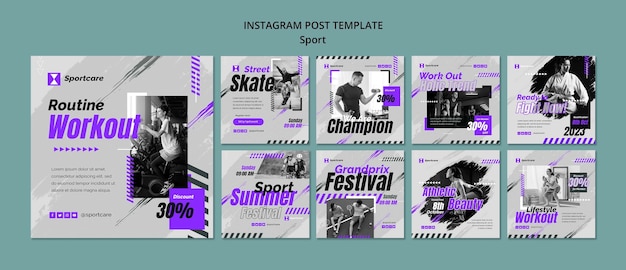 Flat design sport template