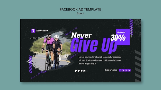 Free PSD flat design sport template