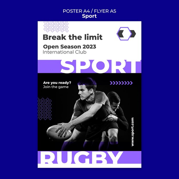 Flat design sport template