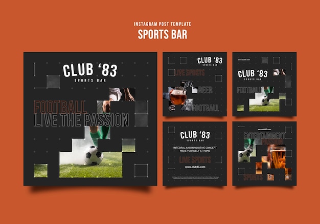 Flat design sports bar template