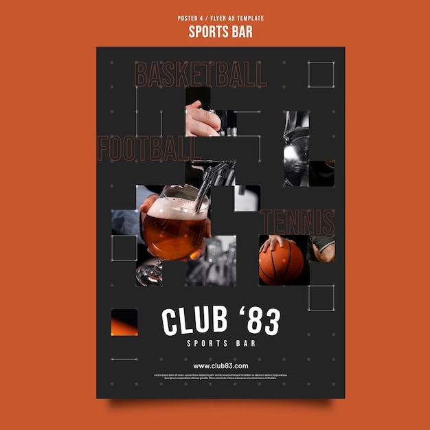 Flat design sports bar template