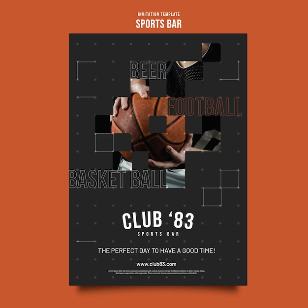 Flat design sports bar template