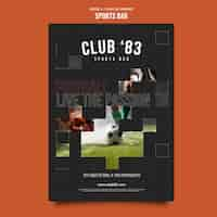 Free PSD flat design sports bar template