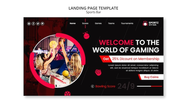 Flat Design Sports Bar Template