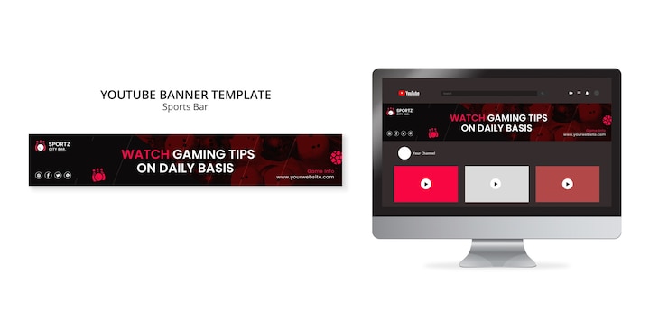 Free PSD flat design sports bar template