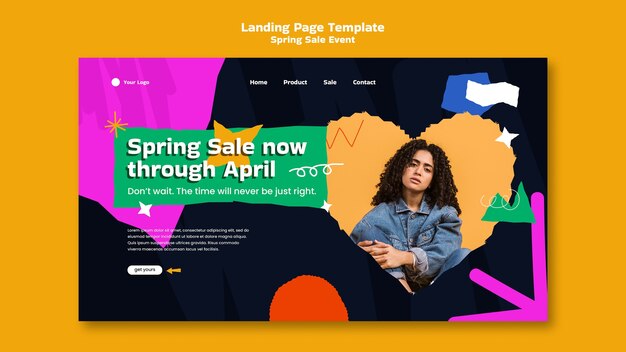 Free PSD flat design spring sale template