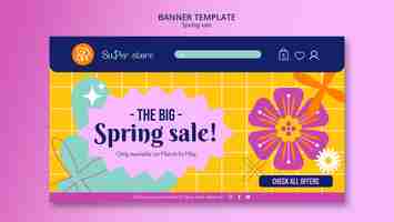 Free PSD flat design spring sale template