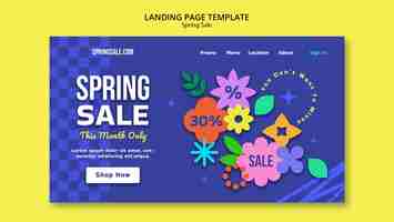 Free PSD flat design spring sale template