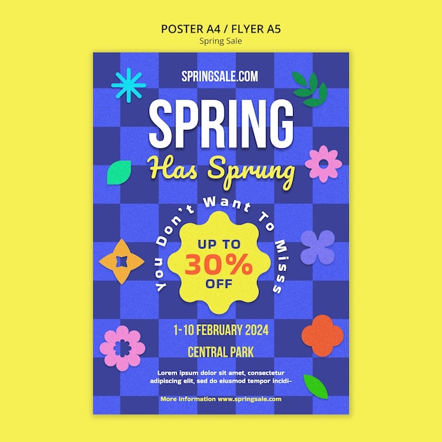 Free PSD flat design spring sale template