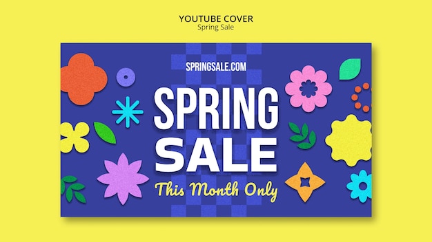 Flat design spring sale template