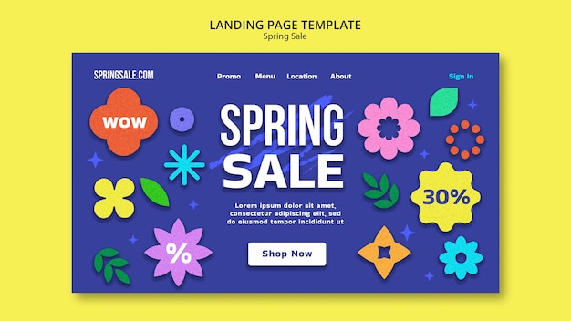 Free PSD flat design spring sale template