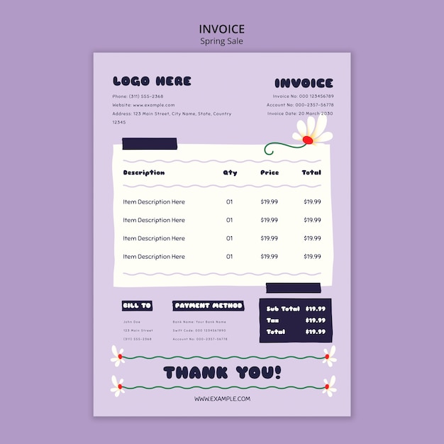 Flat design spring sale template