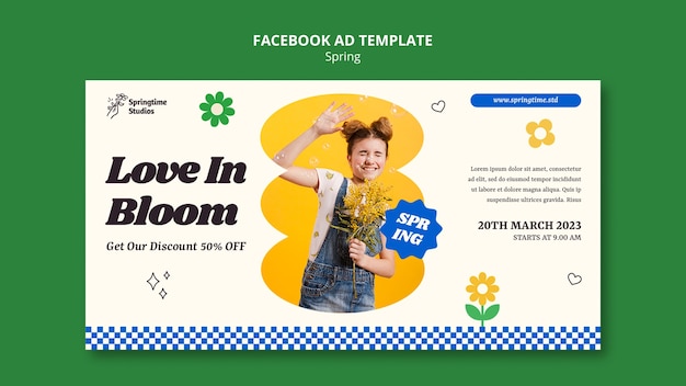 Free PSD flat design spring sale template