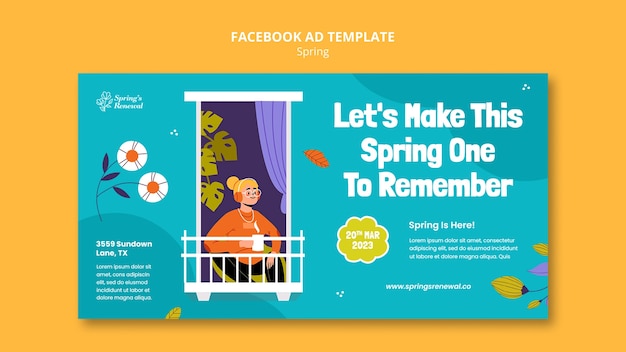 Flat design spring template