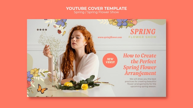 PSD gratuito modello di primavera design piatto