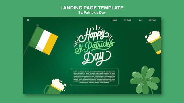 Free PSD flat design st. patrick's day template