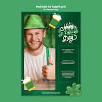 Free PSD flat design st. patrick's day template