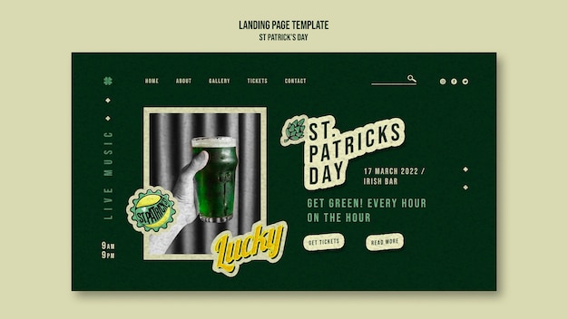 Flat design st. patrick's day template